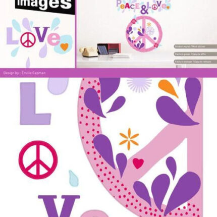 Autocolant perete PEACE & LOVE