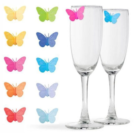 Set 10 decoratiuni pahare - fluturi