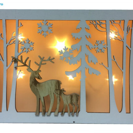 Decoratiune reni din lemn
