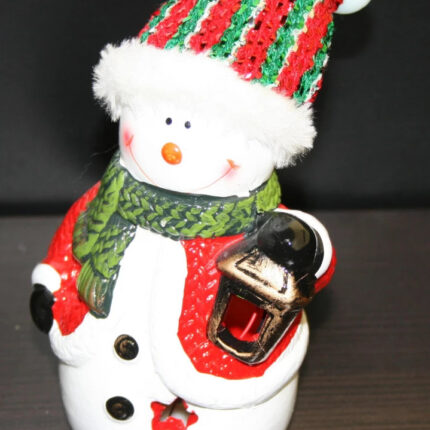 Decoratiune Om de zapada din ceramica