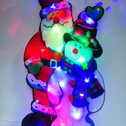 Mos Craciun cu om de zapada decoratiune LED